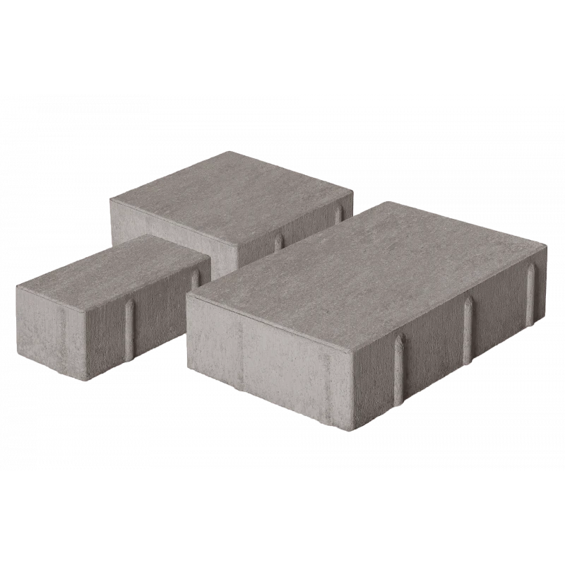 Тротуарная плитка Новый город 1НГ6Ф Серая Нобетек 60 мм