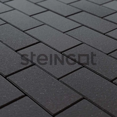 Тротуарная плитка Прямоугольник 200*100 Черный (верхний прокрас, минифаска) Steingot 60 мм