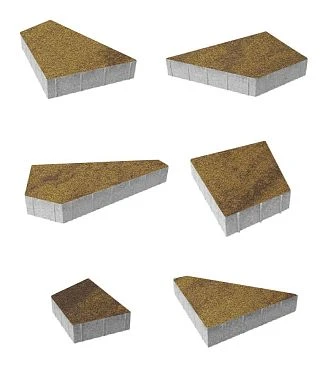 Тротуарная плитка ОРИГАМИ Листопад гранит Янтарь Б.4.Фсм.8 Выбор 80 мм