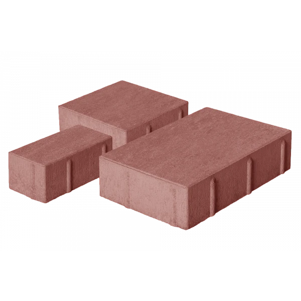 Тротуарная плитка Новый город 1НГ6Ф Красная Нобетек 60 мм