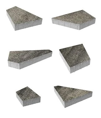 Тротуарная плитка ОРИГАМИ Листопад гранит Антрацит Б.4.Фсм.8 Выбор 80 мм