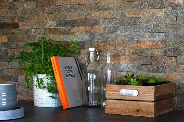 3D панель из натурального камня Кварцит Мультиколор Классик Pharaon