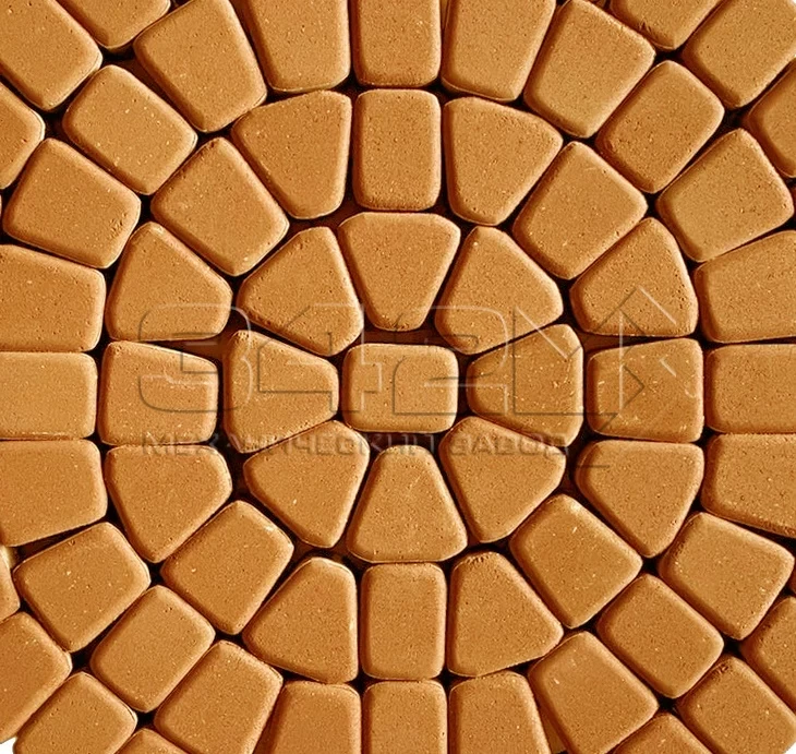 Тротуарная плитка Круговая классика 60 Оранжевый 342 МЗ