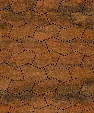 Тротуарная плитка S-ФОРМА Листопад гладкий Шелковица В.3.Ф.10 Выбор 100 мм