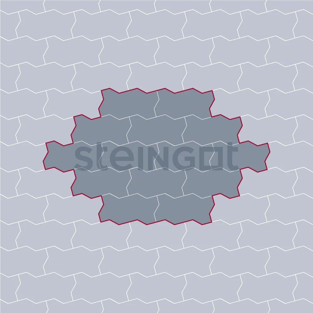 Тротуарная плитка Зигзаг Серый Steingot 60 мм