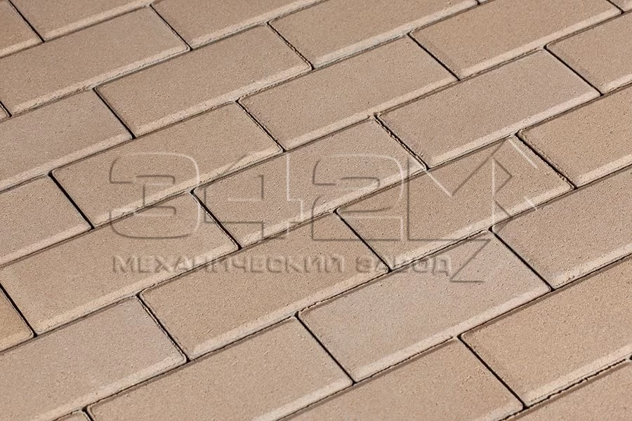 Тротуарная плитка Брусчатка 100х200х100 Бежевый 342 МЗ