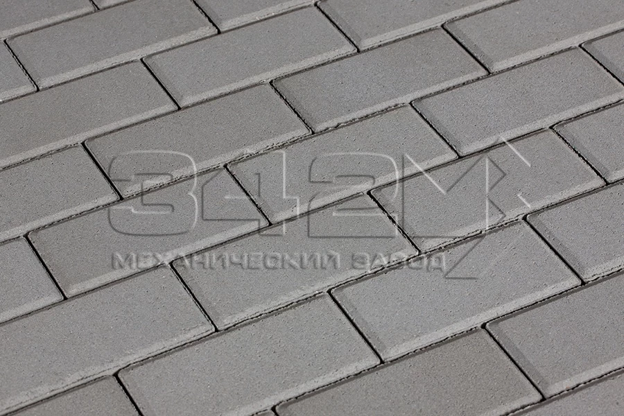 Тротуарная плитка Брусчатка 100х200х40 Серый 342 МЗ