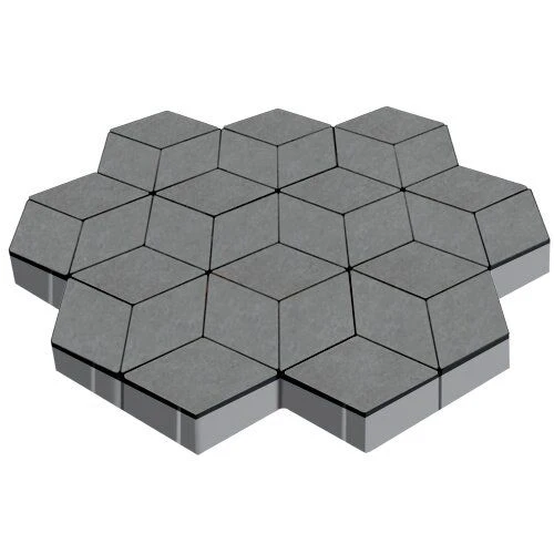 Тротуарная плитка Полярная звезда Серый Гладкая SteinRus 80 мм