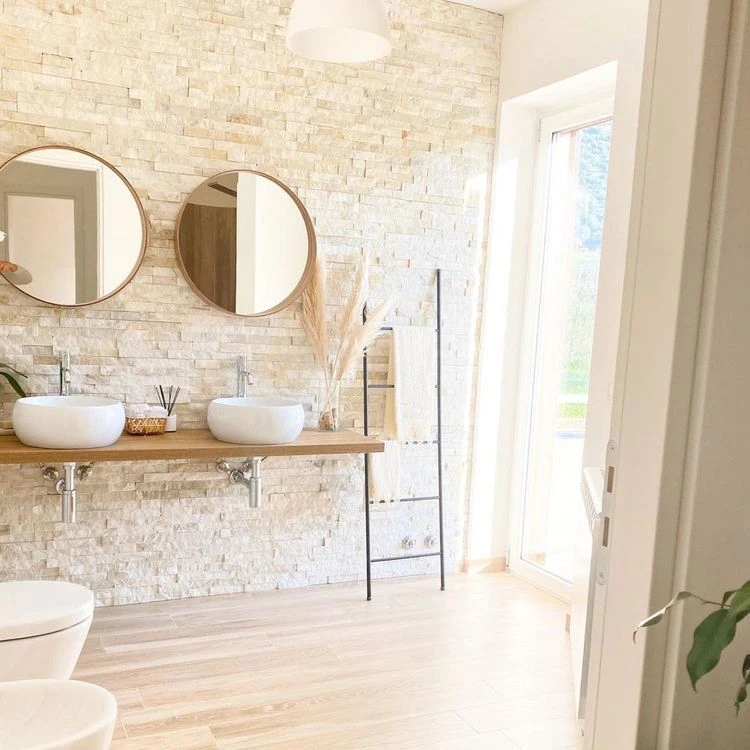 3D панель из натурального камня Кварцит Бежевый Классик Pharaon