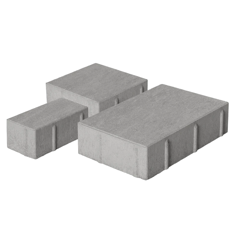 Тротуарная плитка Новый город 1НГ4Ф Светло-серая Нобетек 40 мм