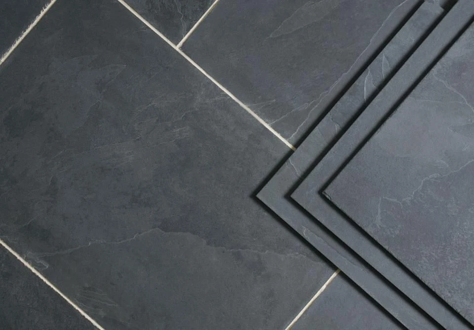 Плитка Сланец чёрный (натуральный скол) 600х1200 Pharaon