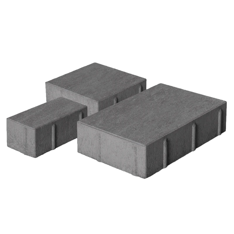 Тротуарная плитка Новый город 1НГ4Ф Темно-серая Нобетек 40 мм