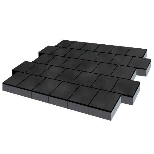 Тротуарная плитка Виго Черный Гладкая SteinRus 80 мм