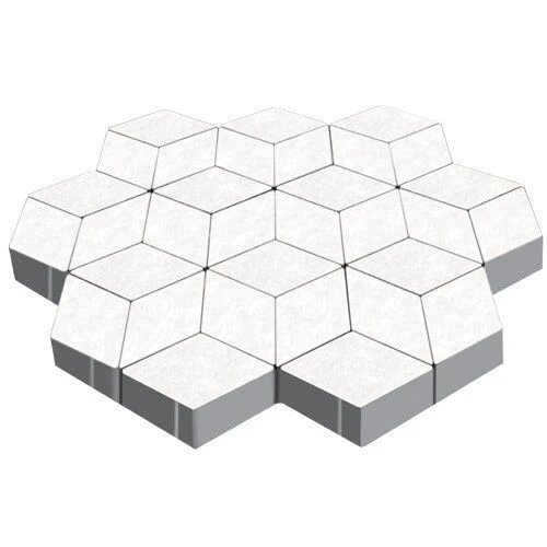 Тротуарная плитка Полярная звезда Белый Гладкая SteinRus 80 мм