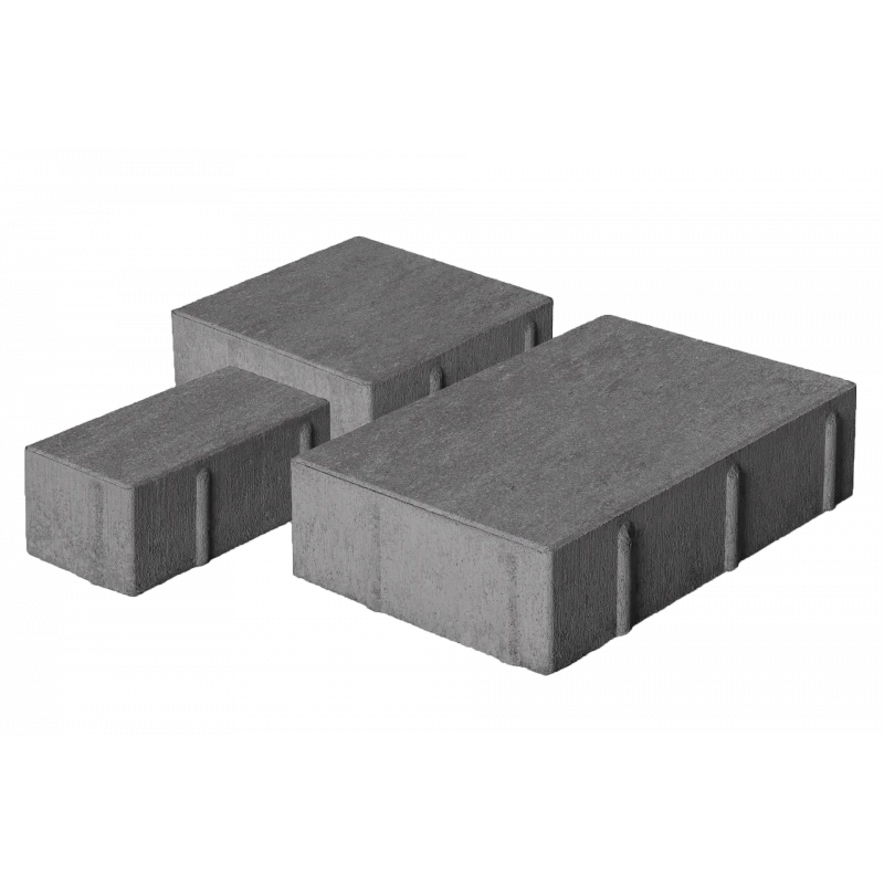 Тротуарная плитка Новый город 1НГ6Ф Темно-серая Нобетек 60 мм
