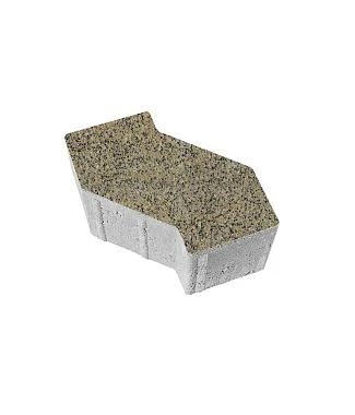 Тротуарная плитка S-ФОРМА Гранит Желтый с черным В.3.Ф.10 Выбор 100 мм