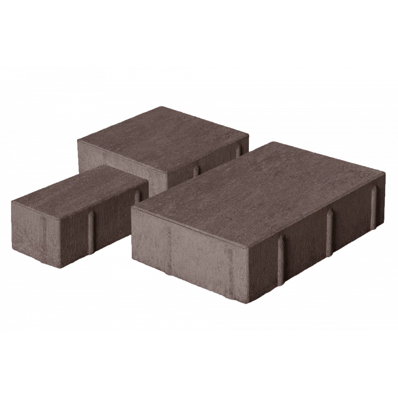 Тротуарная плитка Новый город 1НГ6Ф Коричневая Нобетек 60 мм