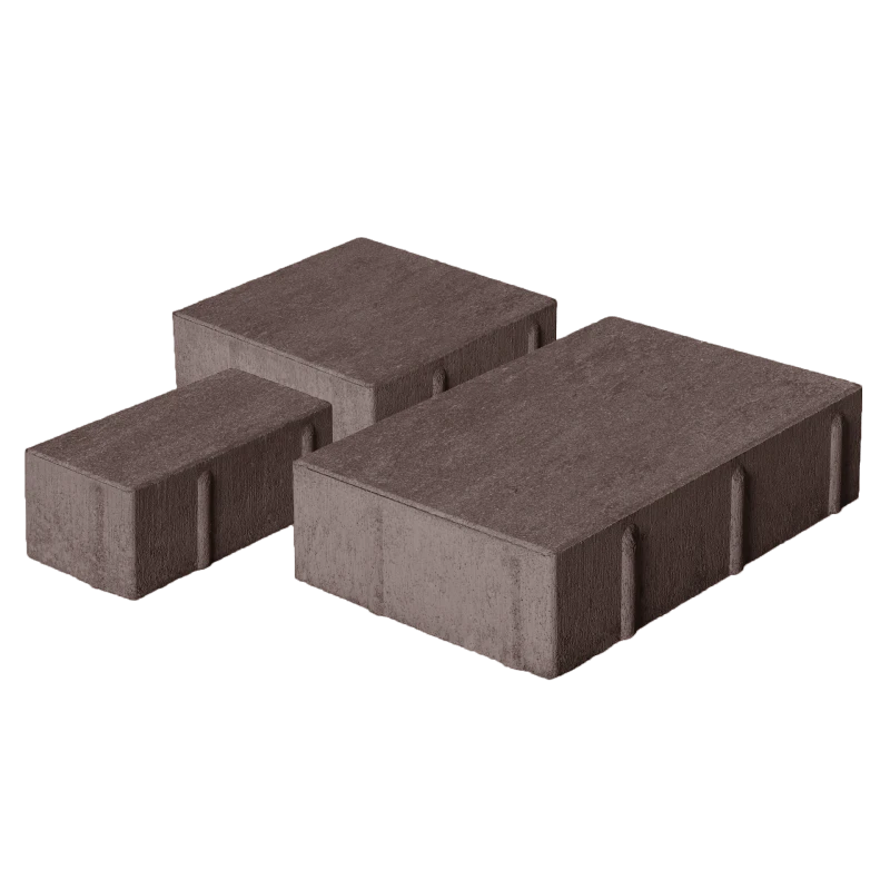 Тротуарная плитка Новый город 1НГ4Ф Коричневая Нобетек 40 мм