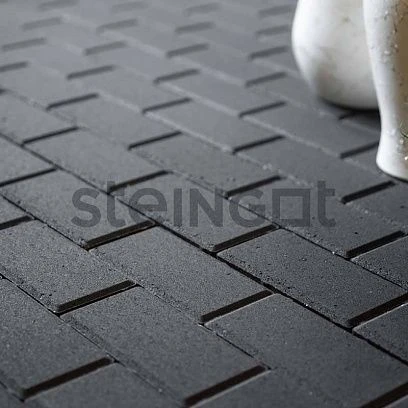 Тротуарная плитка Прямоугольник 200*100 Черный (верхний прокрас) Steingot 60 мм