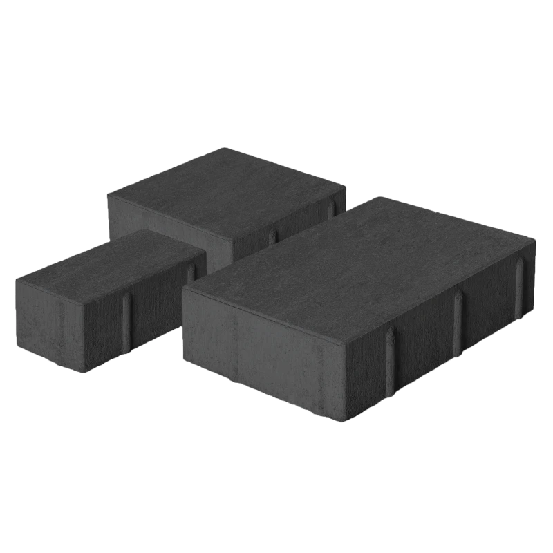 Тротуарная плитка Новый город 1НГ4Ф Черная Нобетек 40 мм