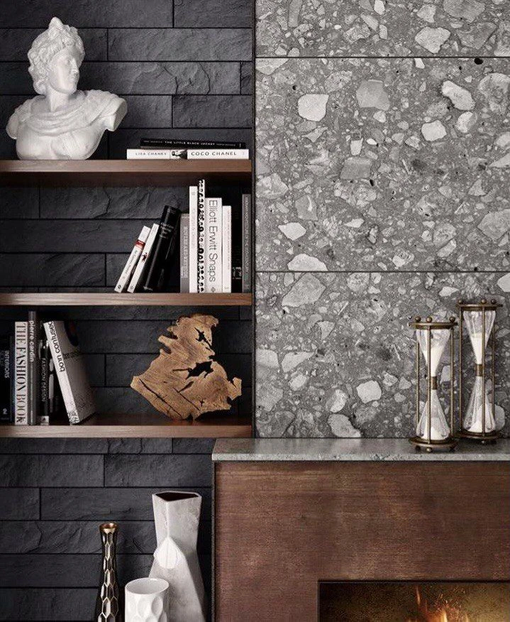 Плитка Сланец черный (нарезка) 70х300 Pharaon