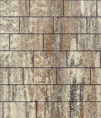 Тротуарная плитка ПРЯМОУГОЛЬНИК 500х250 Листопад гладкий Песчаник Б.17.П.8 Выбор 80 мм