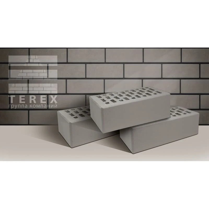 Кирпич облицовочный серый полуторный 1.4 NF гладкий Терекс