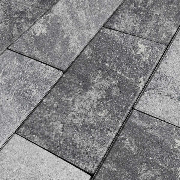 Тротуарная плитка ПРЯМОУГОЛЬНИК 4П6Ф 400*200*60 КОЛОРМИКС №5 Антрацит Нобетек 60 мм