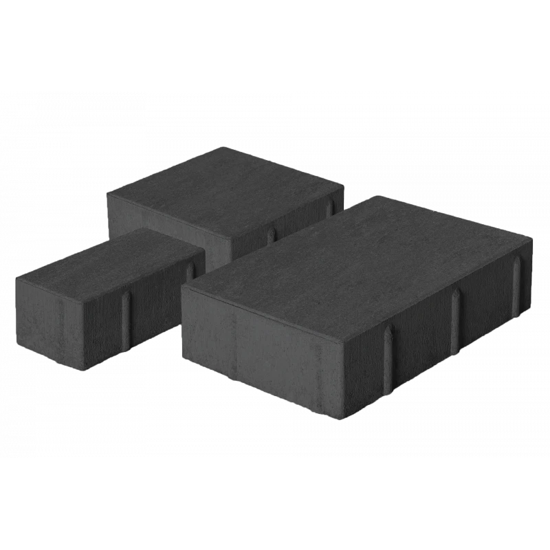 Тротуарная плитка Новый город 1НГ6Ф Черная Нобетек 60 мм
