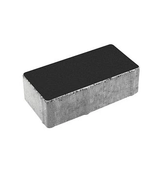 Тротуарная плитка ПРЯМОУГОЛЬНИК 200х100 Стандарт Черный Б.2.П.6 Выбор 60 мм