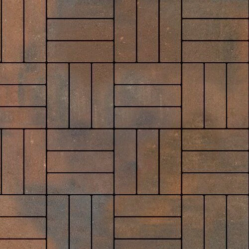 Тротуарная плитка Паркет Белый Гладкая SteinRus 60 мм