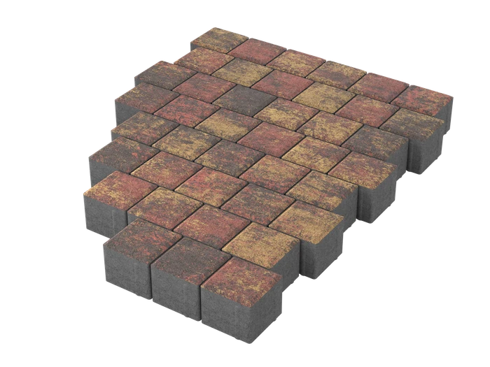 Тротуарная плитка Квадрат 10х10 Закат Stellard 60 мм