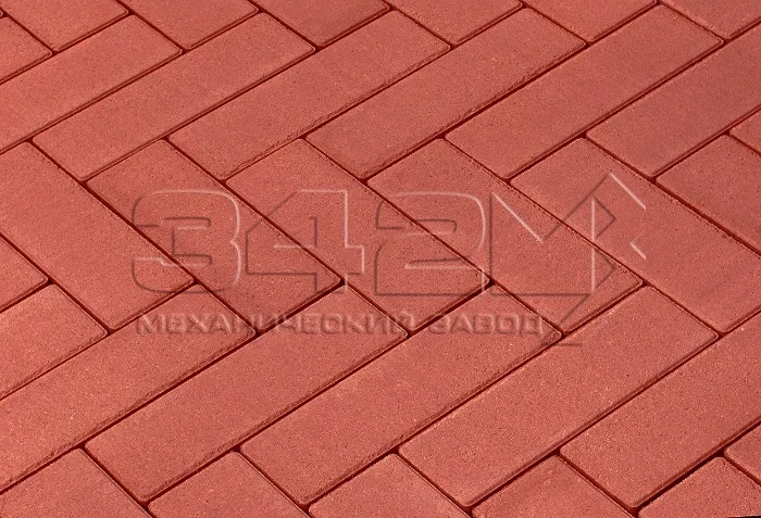 Тротуарная плитка Паркет 240x80x60мм Ярко-красный 342 МЗ