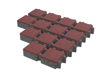 Тротуарная плитка Эко-квадрат Красный Stellard 80 мм