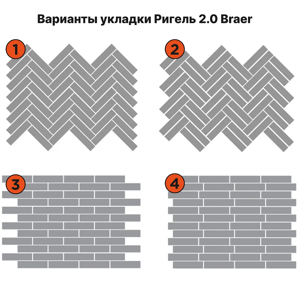 Тротуарная плитка Ригель 2.0, Ночь BRAER 60 мм