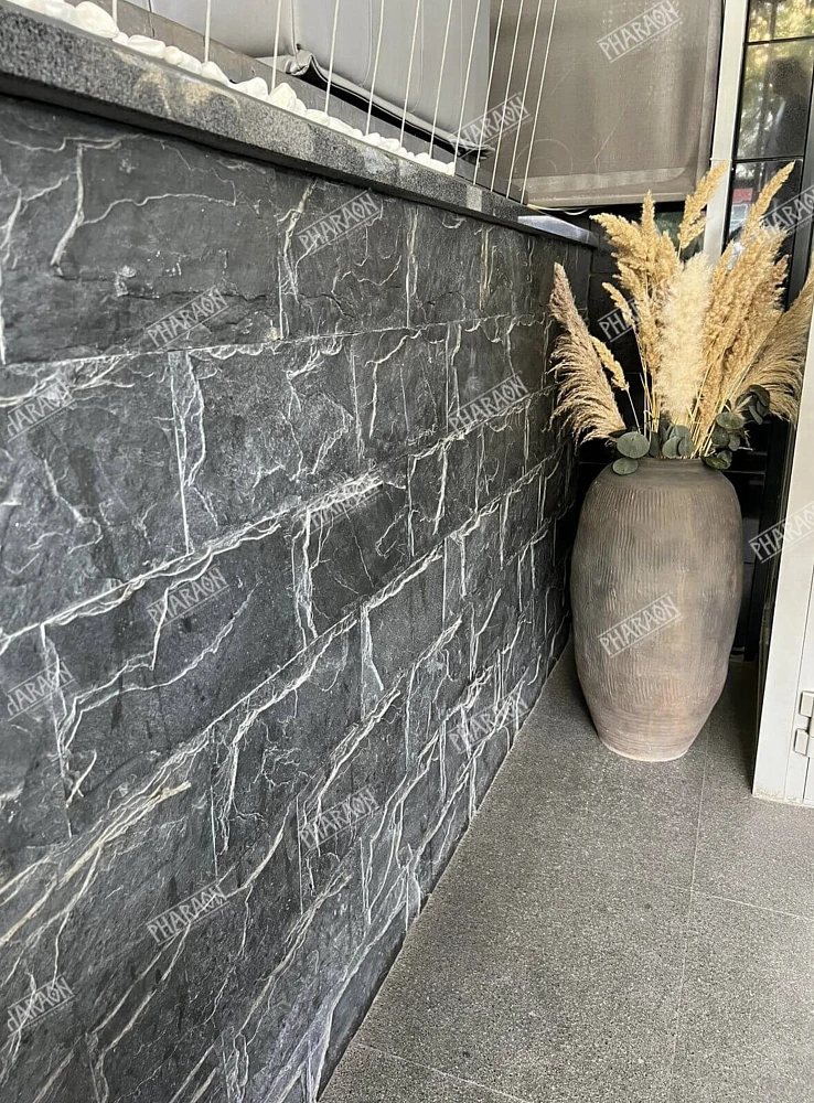 Плитка Сланец чёрный (Машрум) 200х 400 Pharaon