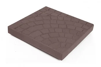 Тротуарная плитка Квадрат Солнышко 1КД5Ф Нобетек Коричневая 50 мм