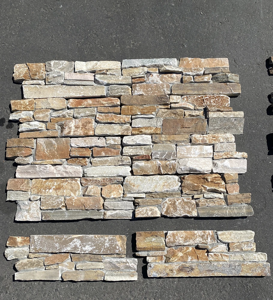 3D панель из натурального камня Кварцит Бежевый Грубый камень Pharaon