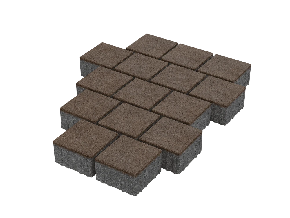 Тротуарная плитка Квадрат 15х15 Коричневый Stellard 80 мм