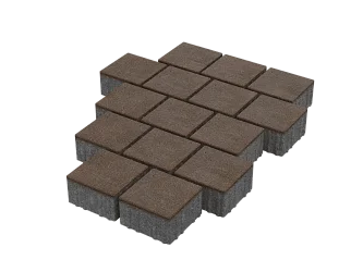 Тротуарная плитка Квадрат 15х15 Коричневый Stellard 80 мм