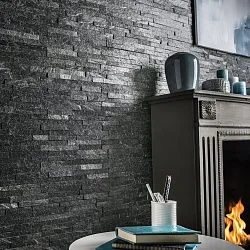 3D панель из натурального камня Кварцит Чёрный Неоклассик Pharaon