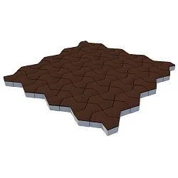 Тротуарная плитка Пиксель Коричневый Гладкая SteinRus 80 мм