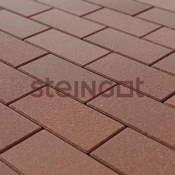 Тротуарная плитка Прямоугольник 200*100 Коричневый (верхний прокрас, минифаска) Steingot 60 мм