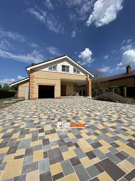 Проект Укладка тротуарной плитки трех разных цветов 320 м2 в г. Электросталь, д. Пушкино 