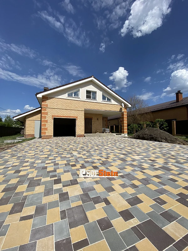 Проект Укладка тротуарной плитки трех разных цветов 320 м2 в г. Электросталь, д. Пушкино 