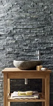 3D панель из натурального камня Кварцит Чёрный Неоклассик Pharaon