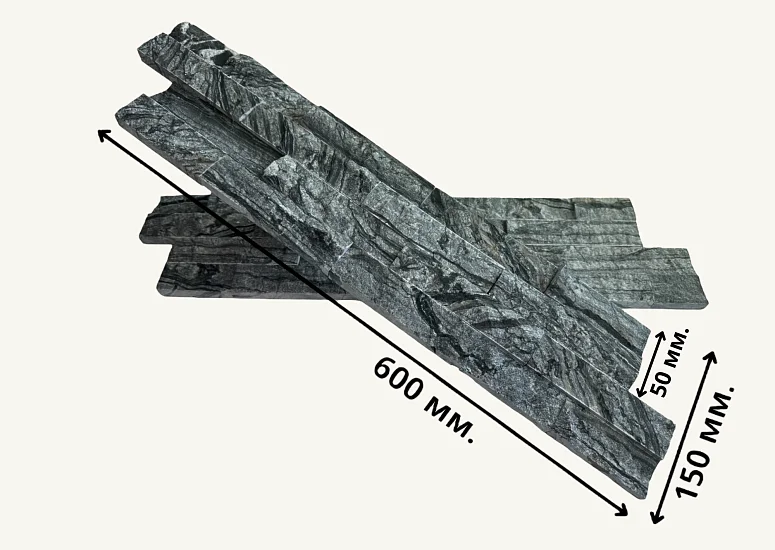 3D панель из натурального камня Мрамор древесный серый Неоклассик Pharaon