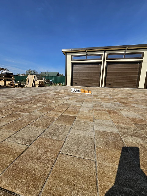 Укладка тротуарной плитки цвета Травертин от Steingot