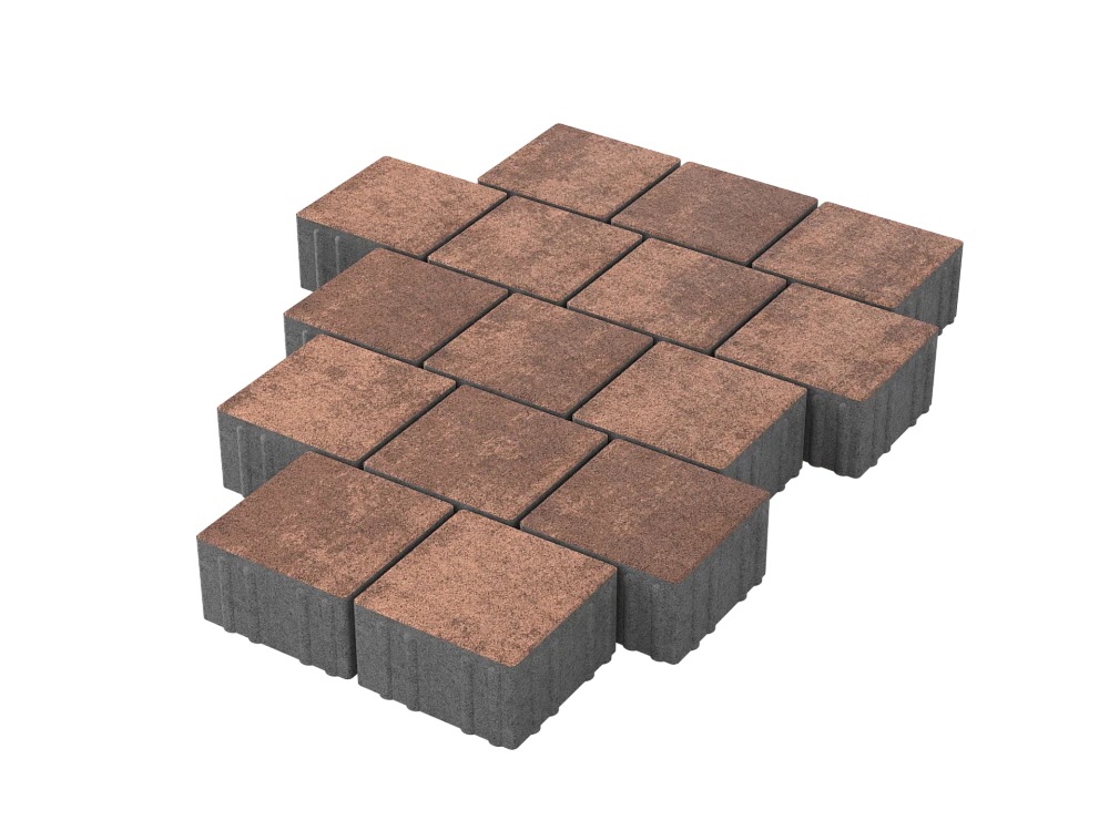 Тротуарная плитка Квадрат 15х15 Мокко Stellard 80 мм