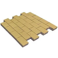 Тротуарная плитка Грас Песочный Гладкая SteinRus 80 мм